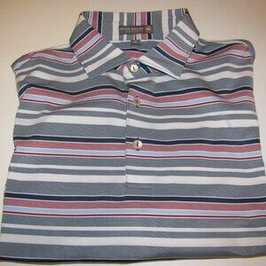 Peter Millar Summer Comfort Mens Medium Short Sleeve Golf Polo Striped